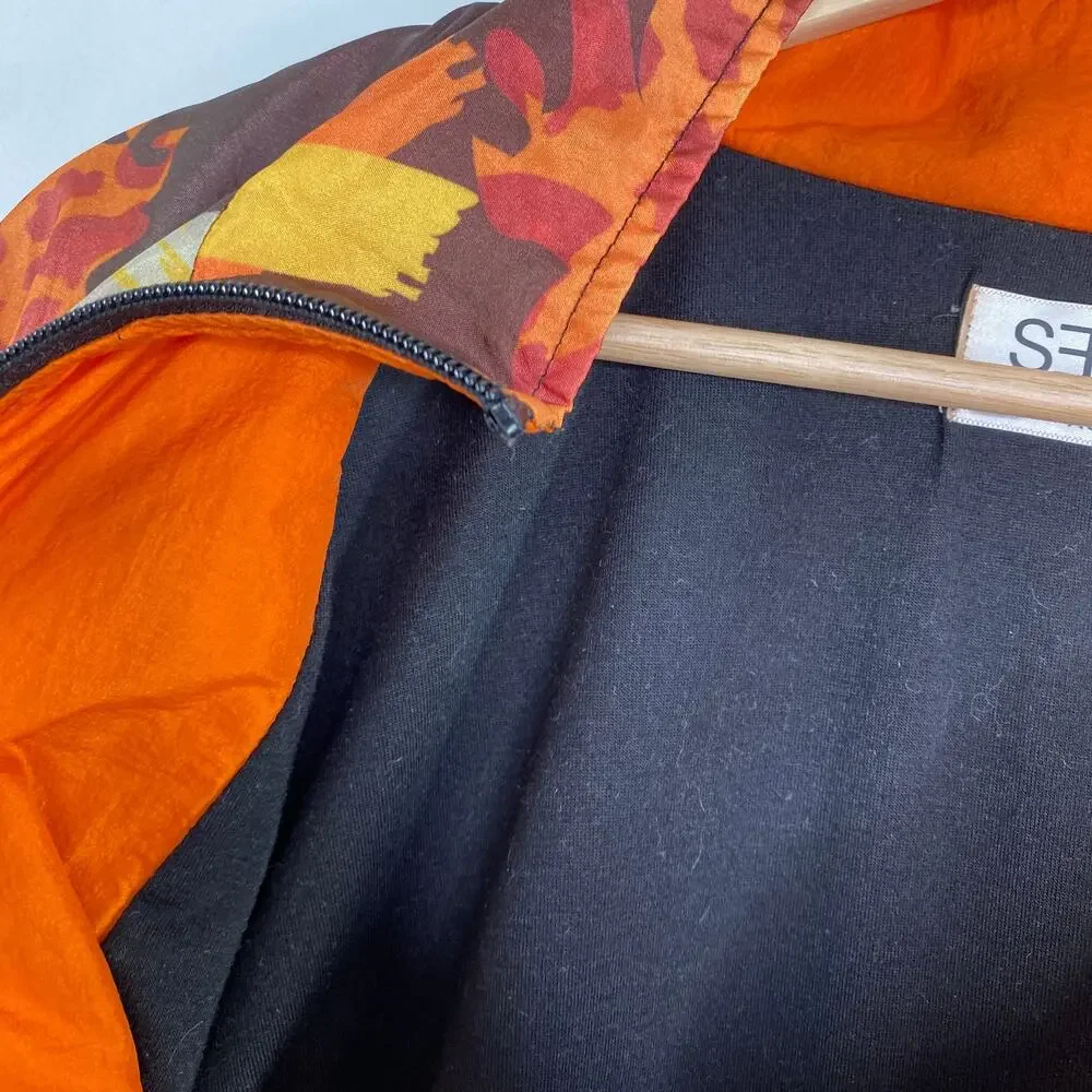 Seek The Label LF Black‎ Brown Orange Nylon Jacket Women's Size X-Small XS